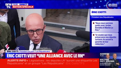 Éric Ciotti: "Je récuse ce mot de 'cordon sanitaire' qui "n'est plus adapté"