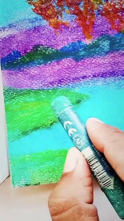 How to draw realistic oilpastel painting/oilpastel drawing/oilpastel work