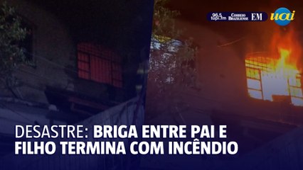 Briga entre pai e filho termina com incêndio e idoso preso por desacato