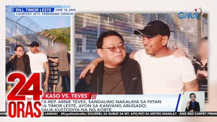 Ex-rep. Arnie Teves, sandaling nakalaya sa piitan sa Timor Leste, ayon sa kanyang abugado; balik-kustodiya na ng korte | 24 Oras
