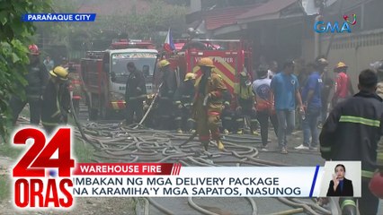 Imbakan ng mga delivery package na karamiha'y mga sapatos, nasunog | 24 Oras