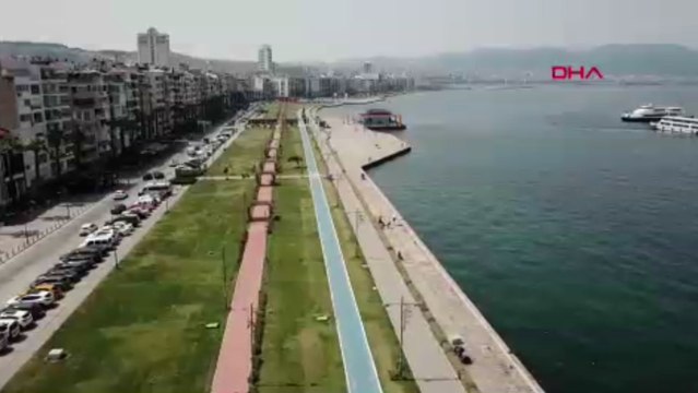 Sıcak hava nedeniyle Kordon boş kaldı