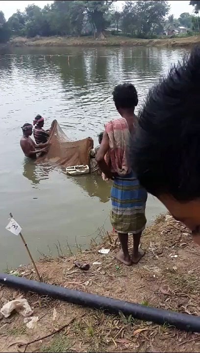 Fishermen catching fish in West Bengal