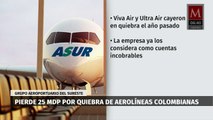 Grupo Aeroportuario del Sureste pierde 25 mdp por quiebra de aerolíneas colombianas