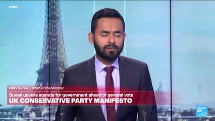 REPLAY: Under pressure, Britain's Sunak unveils party election manifesto