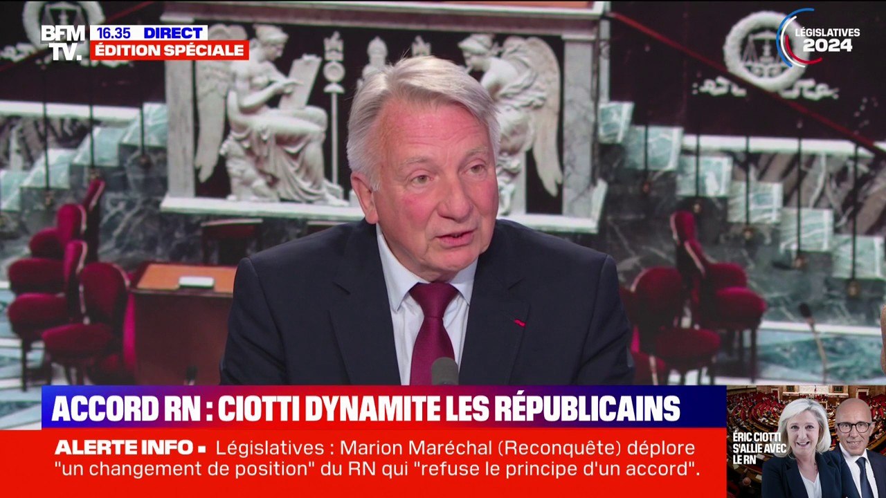 Proposition d'alliance LR/RN: "Beaucoup de cadres de terrain et de députés sortants feront probablement alliance avec nous", assure Roger Chudeau (RN)
