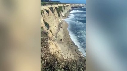Surfer rescued from beach after spelling “Help” on the sand