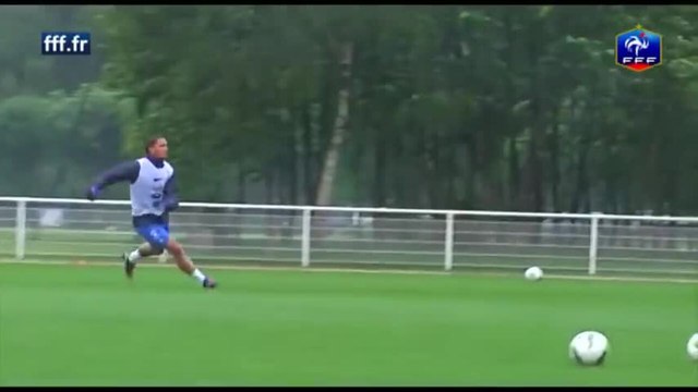 Entraînement devant le but