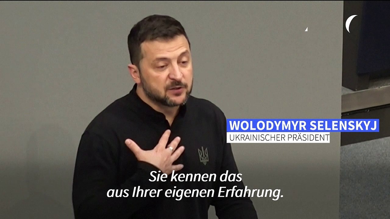 Selenskyj im Bundestag: 'Eine Mauer in der Ukraine verhindern'
