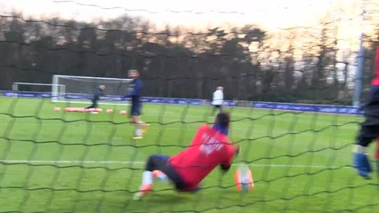 Entrainement spécifique Gignac devant le but à Clairefontaine