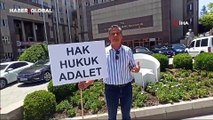 Oğlu için partisinden destek alamayan vatandaştan belediye önünde protesto