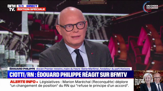 Édouard Philippe trouve consternante et contre-nature une alliance entre les Républicains et le Rassemblement national