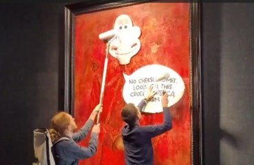 Animal rights activists vandalise King Charles' first official portrait