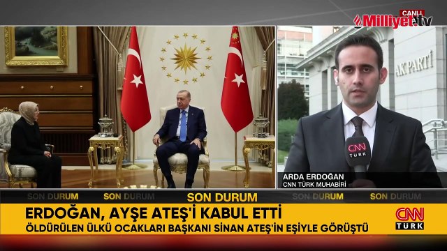 Cumhurbaşkanı Erdoğan Sinan Ateş'in eşi Ayşe Ateş ile bir araya geldi