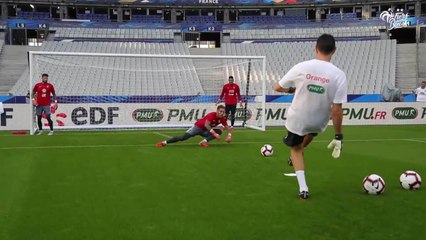 Entrainement spécifique à J-1 avec les gardiens de but des Bleus