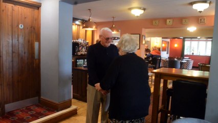 Watch the moment two old childhood friends and serviceman meet up after 62 years of not seeing each other.