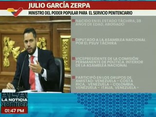 Designado Julio García Zerpa como nuevo ministro del Poder Popular para el Servicio Penitenciario