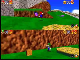 Super Mario 64 Splitscreen Multiplayer online multiplayer - n64