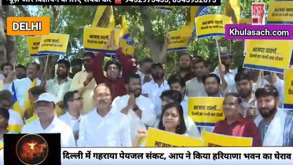 #Delhi : पानी रोकने वाली #BJP की हरियाणा सरकार के ख़िलाफ़ हरियाणा भवन के बाहर आप ने किया प्रदर्शन