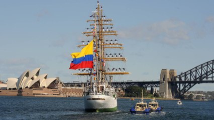 Fiesta colombiana en Estocolmo: llegó el Buque Gloria a su séptimo puerto