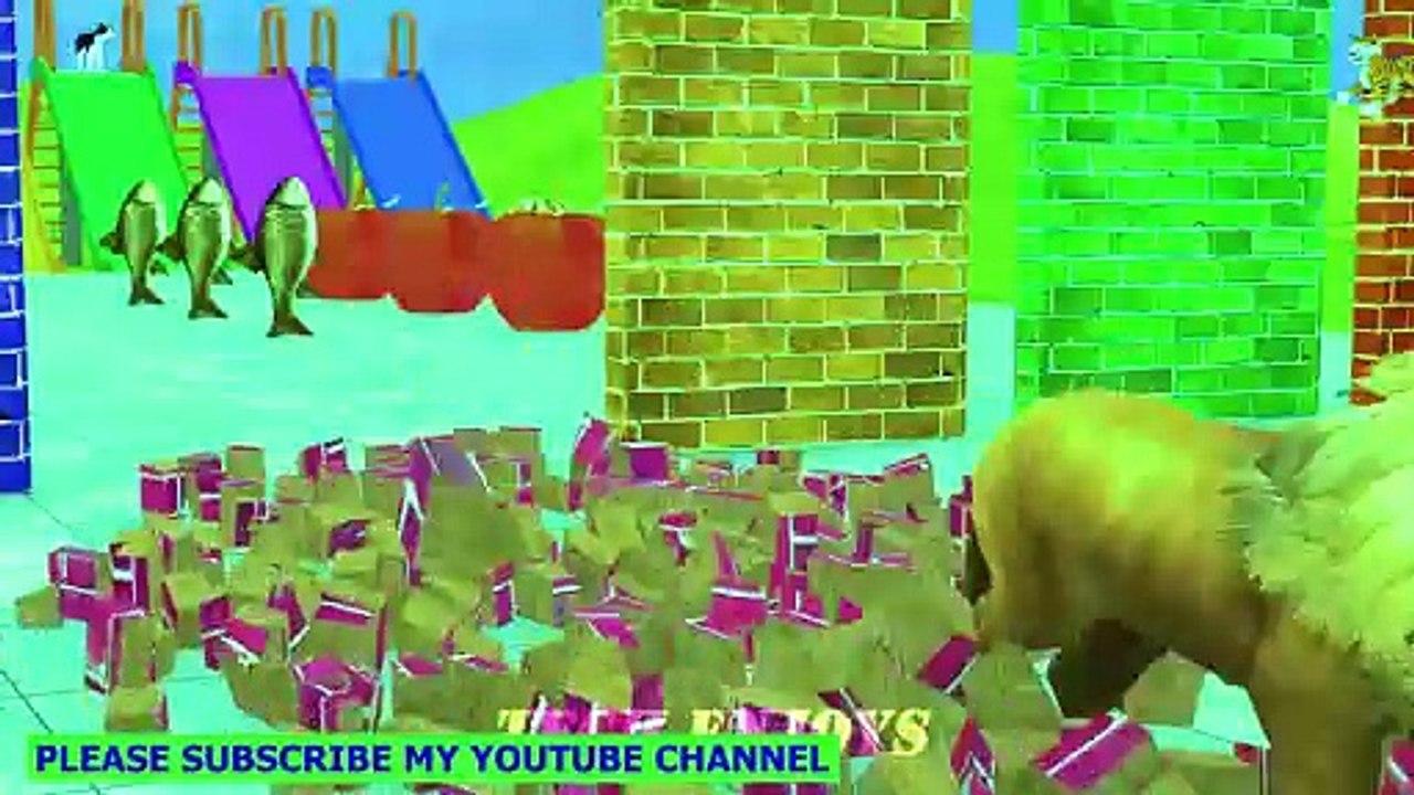 Funny Animal Cartoon | Don’t Let the Elephant, Cow, Lion, Gorilla, or Cat Escape the Wrong Wall. Don’t Break The Wrong Wall with LONG SLIDE Elephant, Cow, Lion, Gorilla, Cat Wild Animals Cage Game