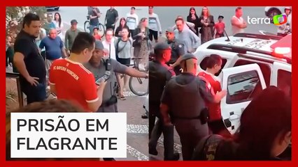 Vídeo mostra prisão de suspeito de matar idoso com ‘voadora’ em Santos (SP)