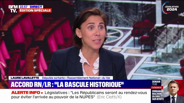 Alliance LR/RN aux législatives: Laure Lavalette (RN) loue le courage d'Éric Ciotti de vouloir participer à cette majorité de redressement du pays