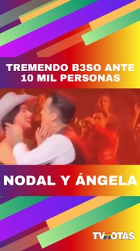 Ángela Aguilar y Christian Nodal se besan en concierto en el Auditorio Nacional