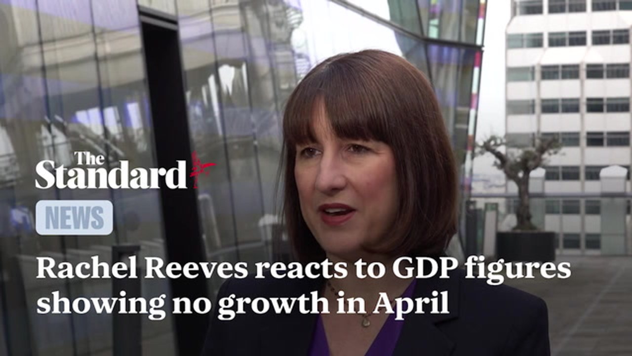 Rachel Reeves reacts to GDP figures showing no growth in April