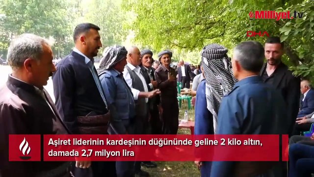 Şırnak’ta 2 gün 2 gece süren aşiret düğünü! Gelin ve damat altın ve paranın içinde yüzdü