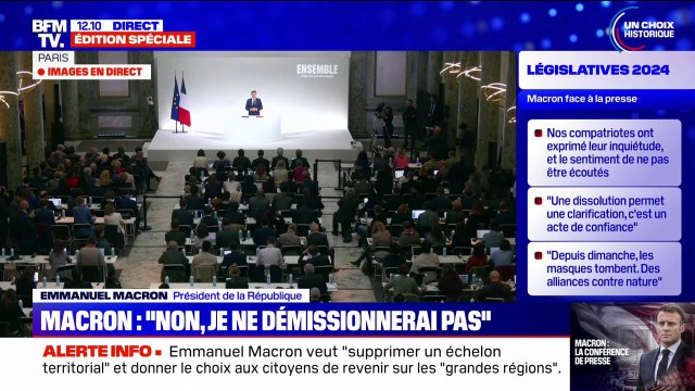 Non : Emmanuel Macron assure ne pas vouloir débattre avec Marine Le Pen avant les législatives