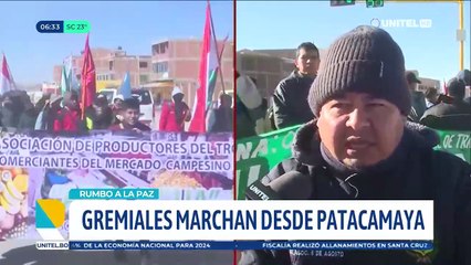 Marcha de gremiales avanza hacia La Paz