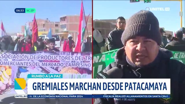 Marcha de gremiales avanza hacia La Paz
