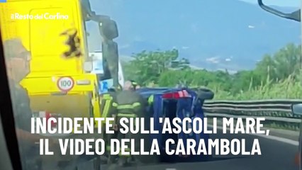 Incidente sull'Ascoli Mare, il video della carambola