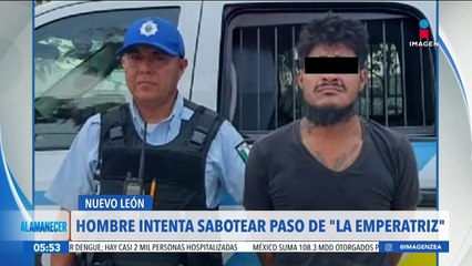 Hombre intenta sabotear el paso de la locomotora "La Emperatriz" en Monterrey