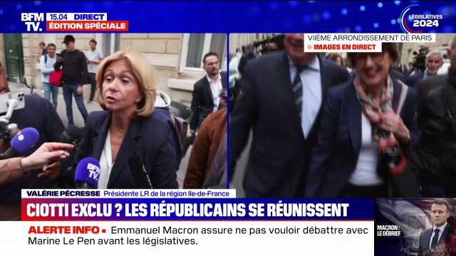 Il n'y a pas de place pour les traîtres lance Valérie Pécresse, en référence à Éric Ciotti et sa volonté de nouer des alliances avec le RN