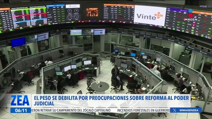 El peso se debilita por las preocupaciones sobre la reforma al Poder Judicial