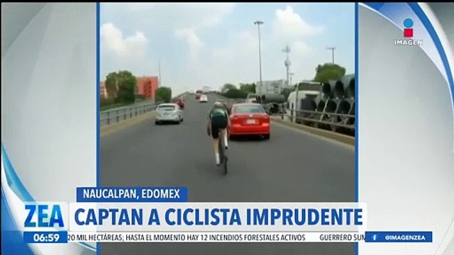 Captan a ciclista imprudente en Naucalpan, Estado de México