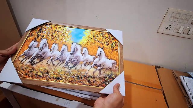 Unboxing and Review of Running Horses Painting Horse Art Vastu Wall for Living Room, Bedroom, Office, Hotels, Drawing Room