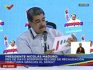 Pdte. Nicolás Maduro: recaudación tributaria creció un 93% en los primeros 5 meses de 2024