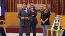 Ángel Haro, en la recepción del Alcalde al Betis Futsal