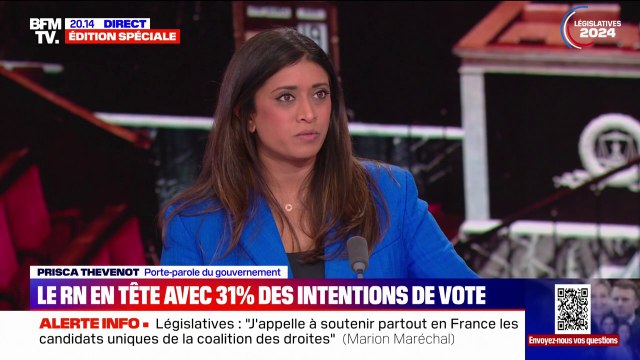 Législatives: Demander aux Français de s'exprimer dans les urnes, ce n'est pas un danger, c'est une responsabilité , rappelle Prisca Thévenot, porte-parole du gouvernement