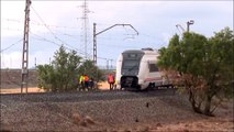 Descarrila un tren de media distancia entre Albacete y Valencia por las fuertes lluvias