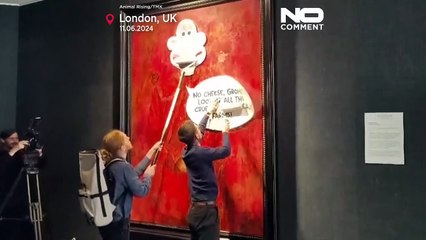 Tierschützer überkleben Portrait von König Charles III. mit Karikatur