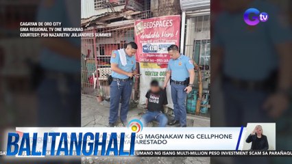 Lalaking nagtangkang magnakaw ng cellphone sa isang karinderya, arestado | Balitanghali