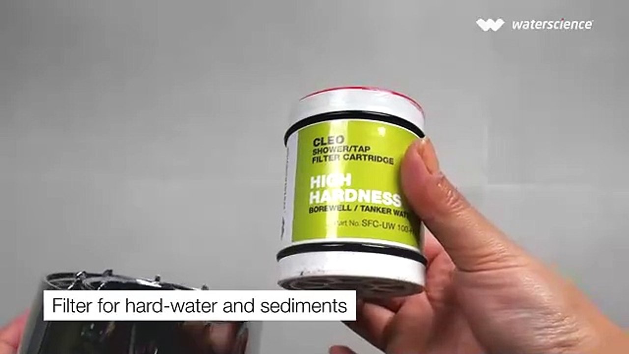 WaterScWaterScience CLEO Multi Flow Shower Filter for Hard Water and Chlorine | Water Softener for bathroom | Shower Head Hard Water Filter | For Municipal/ChlorineWaterience