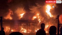 Erbil'de petrol rafinerisinde korkutan yangın! Alevler gökyüzünü kapladı