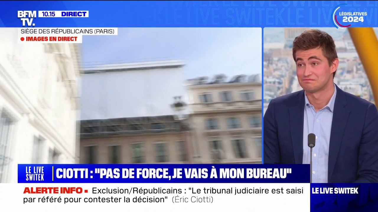 "C'est un peu lunaire mais il est courageux": Guilhem Carayon commente le retour d'Éric Ciotti au siège des Républicains, pourtant exclu des LR