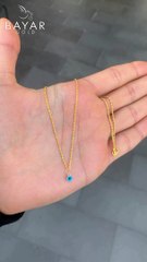 Mini Gözlü Halat Burgu Altın Zincir Kolye