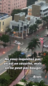 Jean-Luc Reichmann et sa compagne Nathalie Lecoultre coincés à Miami à cause de la météo, comme ils le révèlent sur Instagram.